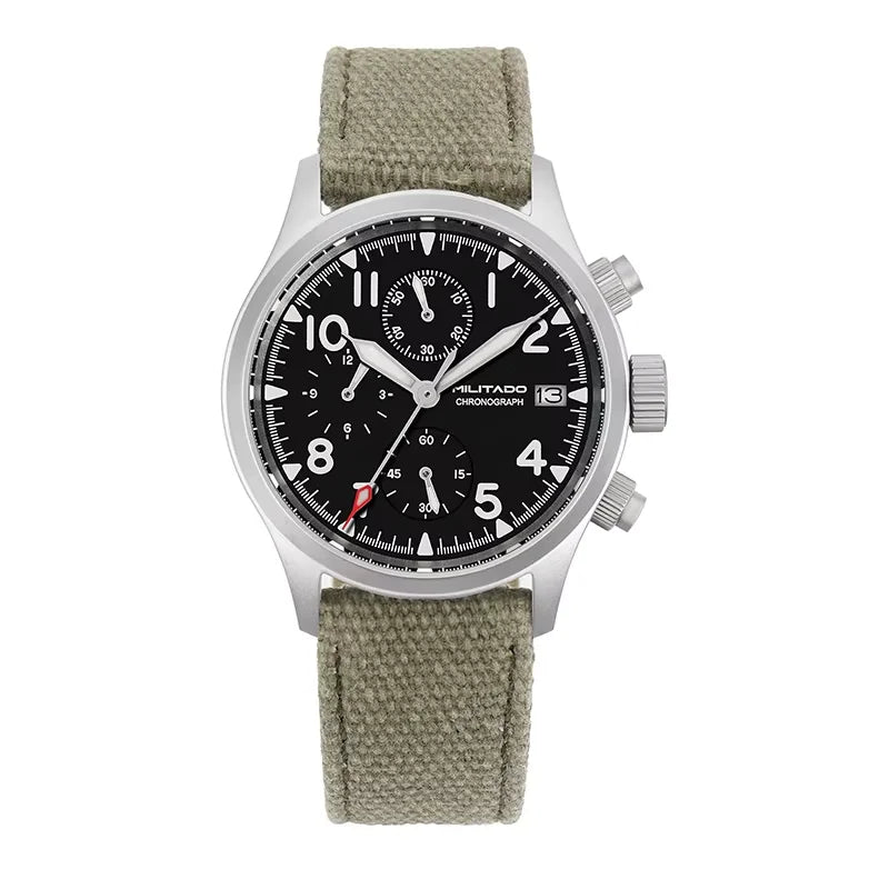 Militado ML1868KF 3 Dial Quartz Watch VK67 Sports Chronograph Watches Man Luminous Sapphire Glass 100M Waterproof 39Mm Watches