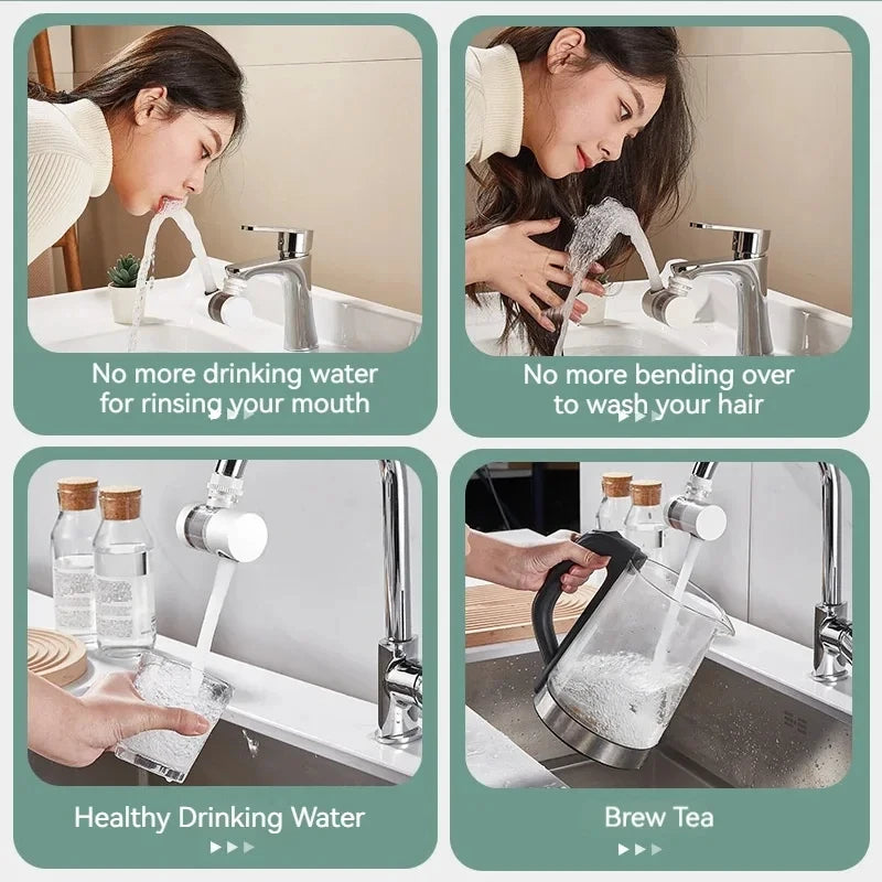 HOEFISHFaucet Filter Splash Proof Tap Water Purifier Filtration And Pressurization 720 Degree Rotating Universal Extension Nozzl
