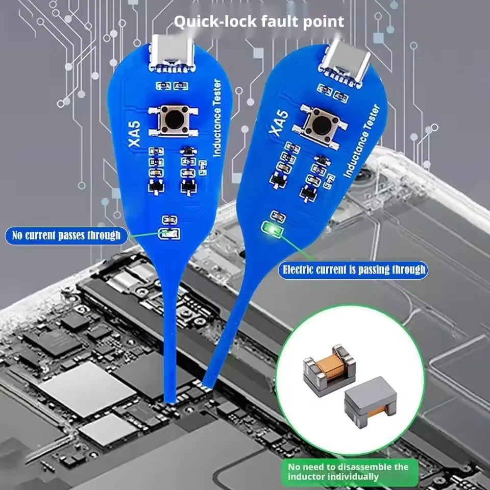 Type-C Powered High Precision Mainboard Coil Testing Tool Fast Inductance Fault Detection Diagnosis Mini Inductor Tester