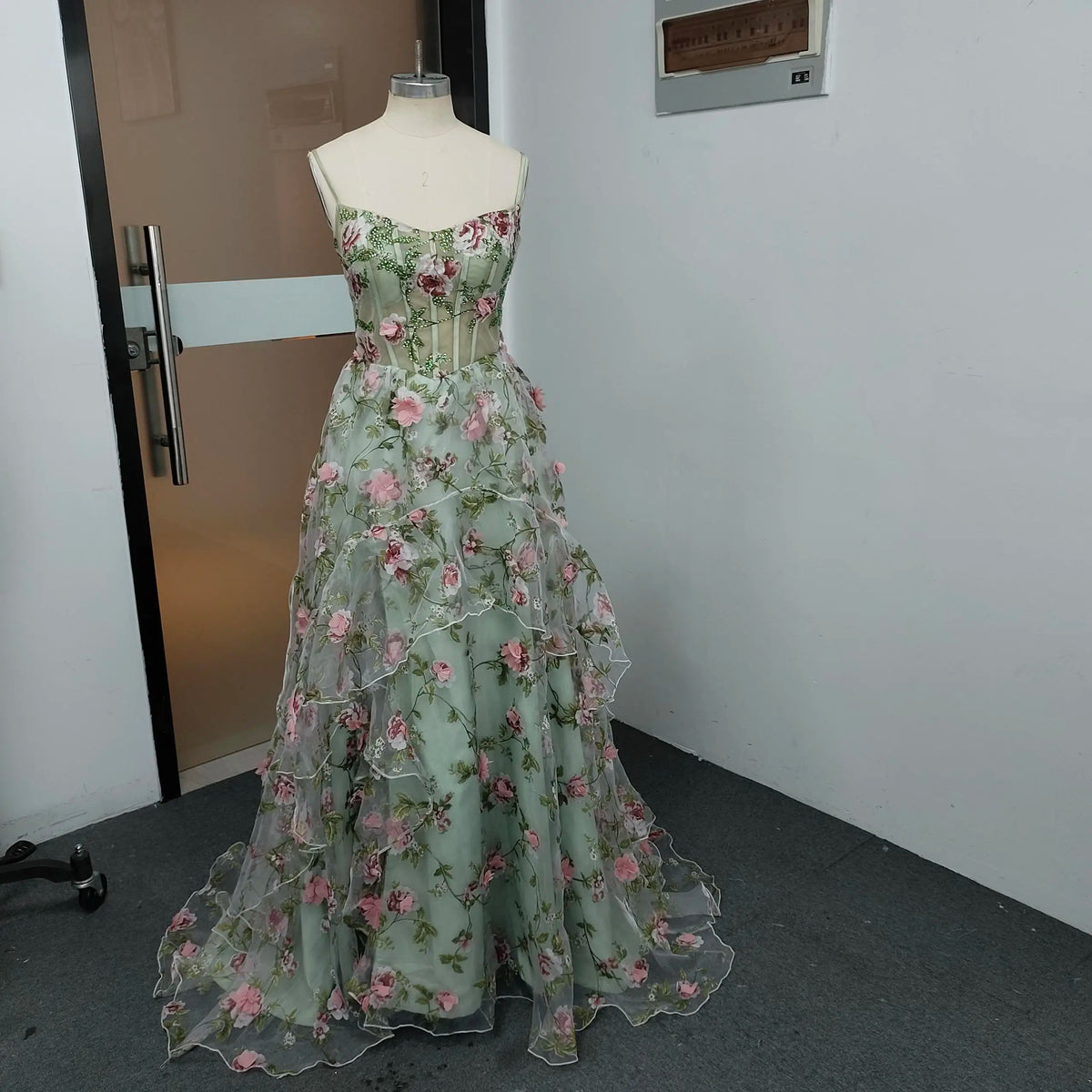 JEHETH 3D Flowers A Line Prom Dresses Sleeveless Corset Evening Party Dress Long Formal Gown Vestidos De Graduación Customized