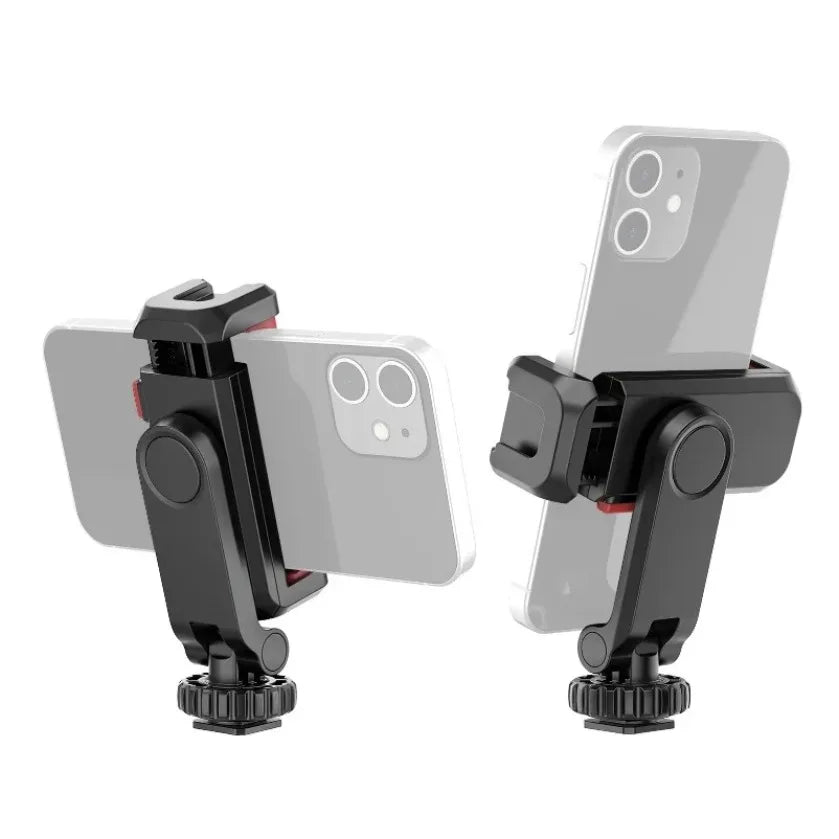 XIKCU 360 ° Adjustable Double Head Cold Boots Hot Boots Mobile Phone Clip SLR Mirrorless Camera and Mobile Phone Fixed Bracke