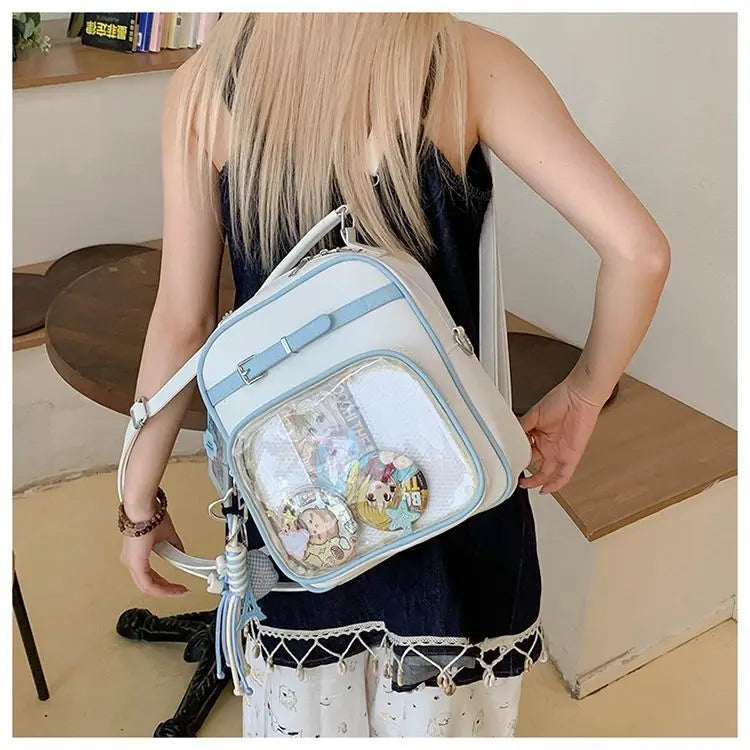 New Women Fashion Casual Backpack Preppy Style One Shoulder Crossbody Handbag Original Niche Design Girl Ulzzang Ita Bag