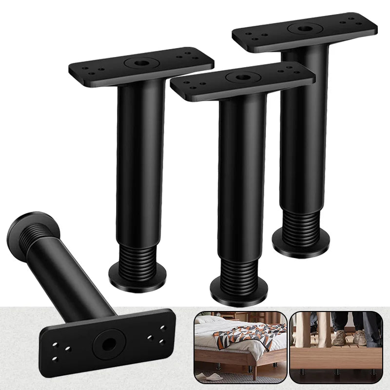 2PCS Telescopic Adjustable Heavy-Duty Support Leg for Bed Frames & Furniture - Robust Plastic Steel, Easy Install