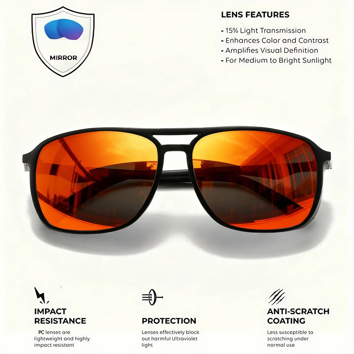 Classic Retro Square Frame Sports Goggles - Windproof & UV400 Protection, Unisex for Outdoor Adventures, Travel & Casual Wear