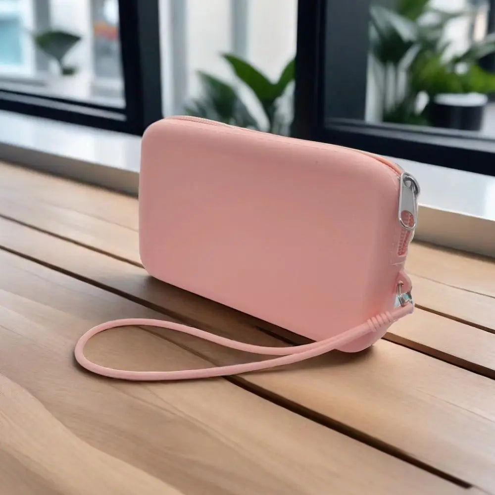 Solid Color Cosmetic Bag Portable Rectangle Silicone High Capacity Coin Purse Headphone bag Small Item Bag Stationery bag Women