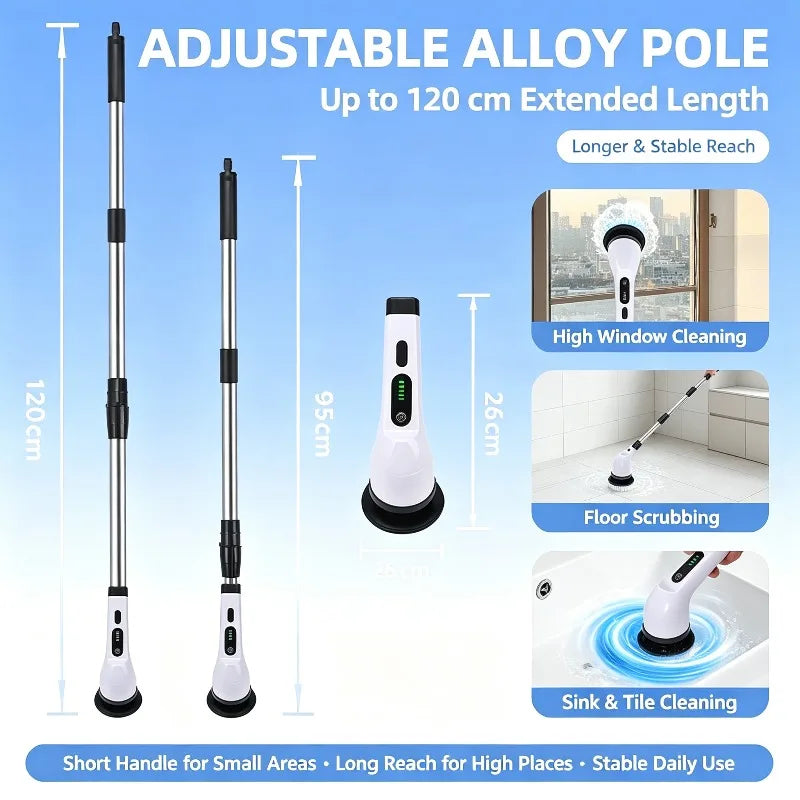 Multi functional household car wireless electric cleaning brush toilet kitchen retractable nine in one portable cleaning brush
