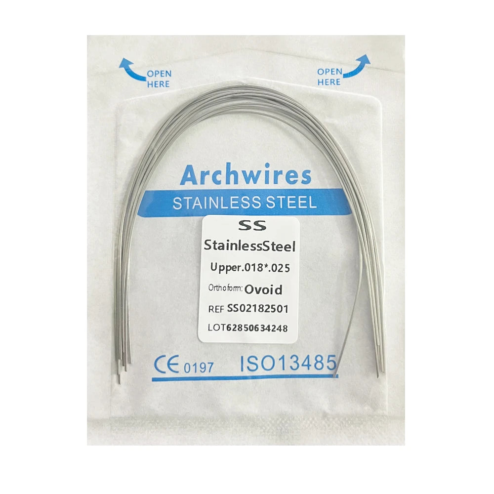 10pcs/pack Dental Orthodontic Stainless Steel Round/Rectangular Wire Ovoid Form Dentist Material Dental Arch Wire