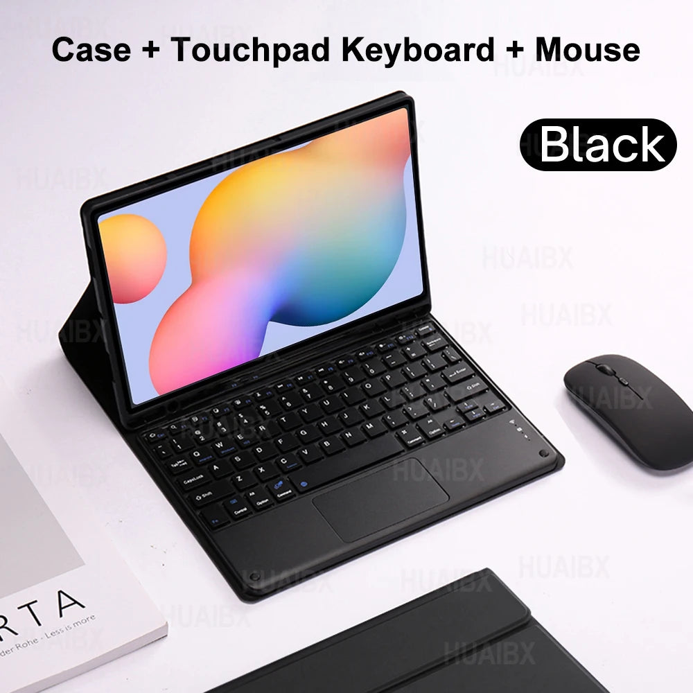 For Galaxy Tab S6 Lite 10.4 Inch Case with Keyboard, Detachable Keyboard Cover for Samsung Tab S6 Lite SM-P610 P613 P615 P619