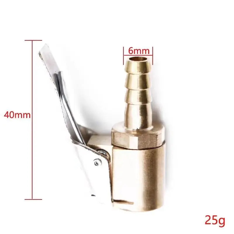 Car Tire Air Chuck Inflator Pump Valve Connector Clip-on Adapter Car Brass 6mm 8mm Tyre Wheel Valve For Inflatable Pump