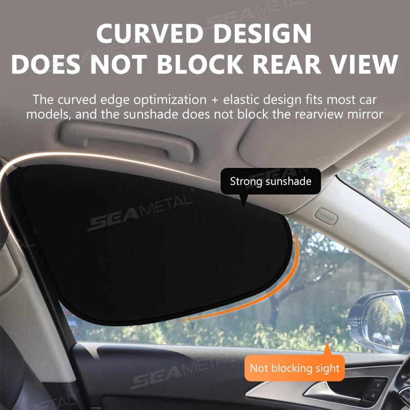SEAMETAL Electrostatic Curtains for Car Side Window 4-Layer Sun Protection Cover Foldable Car Sun Shade 99.9% UV Ray Blocking