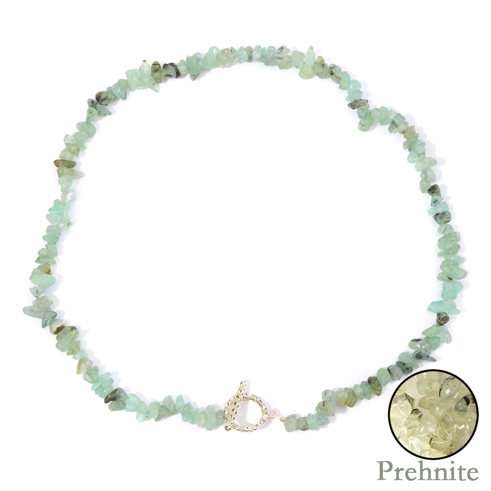 Healing Bohemian Gem Gravel Natural Semi-precious Stone Necklace Women's Fashion Necklace Jewelry Collares Para Mujer Female