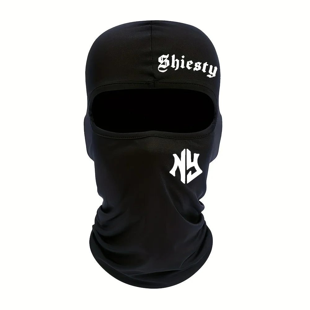 Letter printed men's and women's outdoor cycling face masks, Balaclava hats, windproof and sun protection sun hats