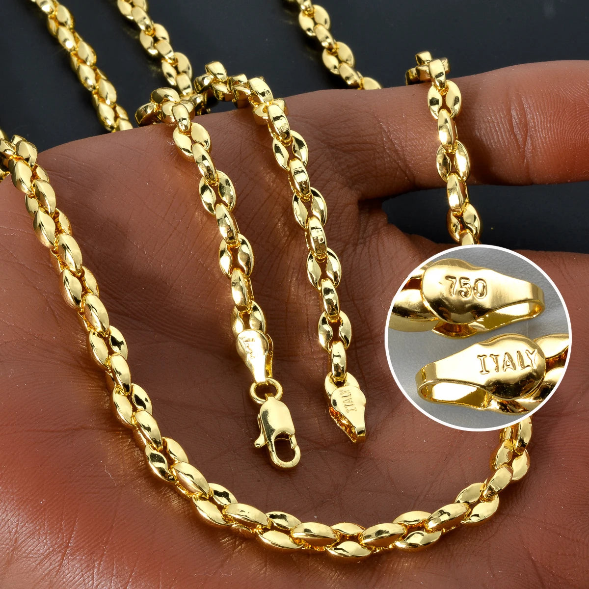 Dubai 18k Gold-plated Women's Necklace Irregularly Interwoven 0.2 Inch Wide Hip-hop Punk Party Wedding Accessory Gifts