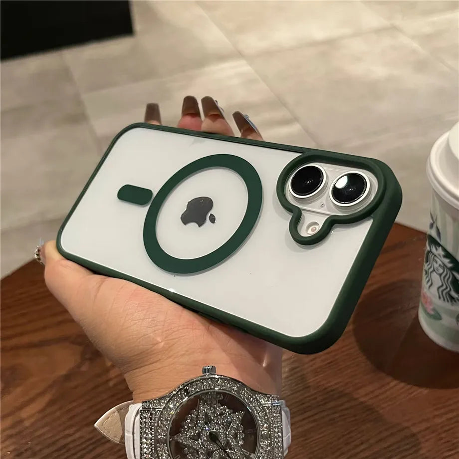 Luxury For Magsafe Transparent Case For iPhone 18 12 13 14 15 16 17 Pro Max Mini Plus Magnetic Wireless Charge Bumper Case Cover