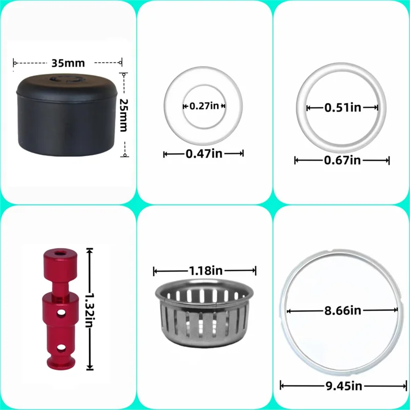 A78E-Steam Release Handle, Sealing Ring, Float Valve Replacement Parts For Instant Pot Pro/Pro Plus 6 QT, Duo Evo Plus 6 QT