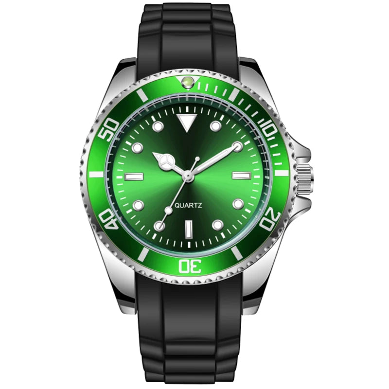 Diver Style Watch Japan Movement Rotating Bezel Fabric Strap 40mm Dial