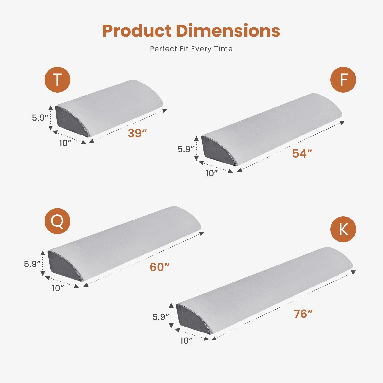 JHK Headboard Wedge Pillow Memory Foam Pillow Ergonomic Neck Pillow Ventilated Cooling Bed Pillow with Removable Washable Cover