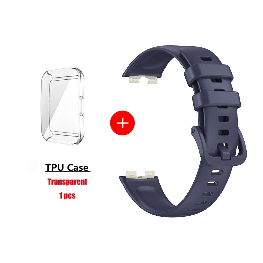 Soft Silicone Strap Case for Huawei Band 10 8 9 Accessories Replacement Bracelet Screen Protector Wristband for Huawei Band9