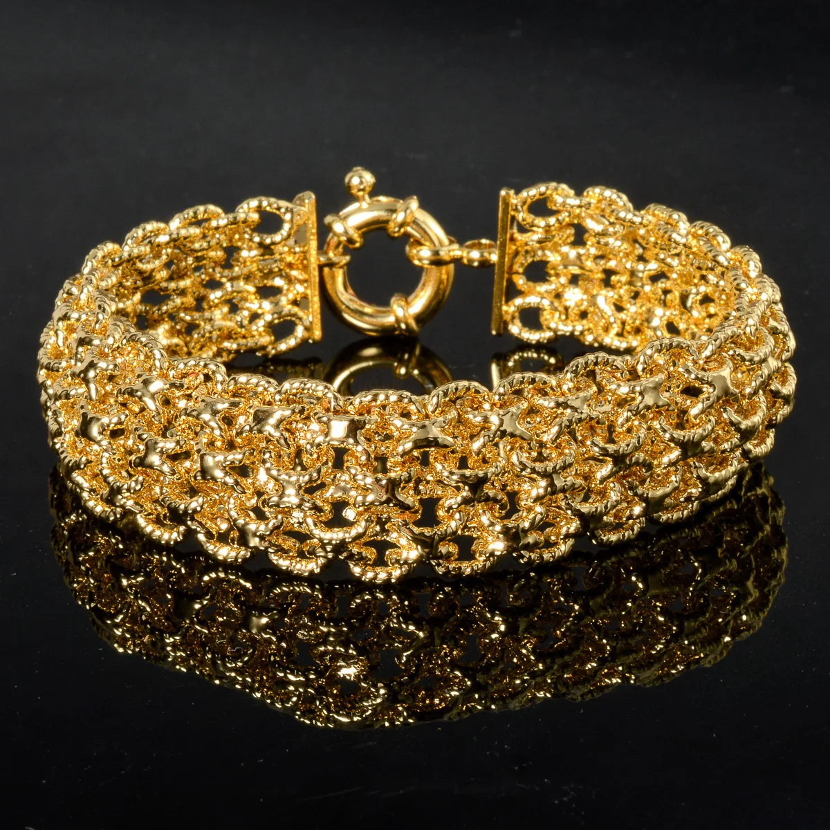 New 18MM Wide Copper Chain Bracelet Unisex 18K Gold Plated Wristband Miami Sidewalk Bracelet Punk Hip Hop Jewelry Party Gift