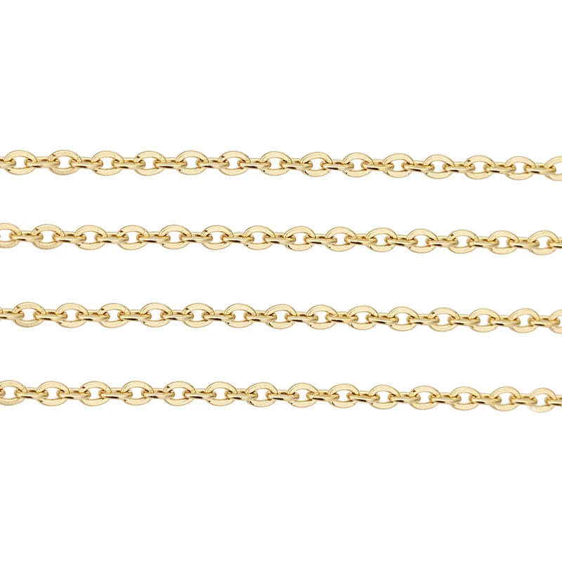 5meters Stainless Steel Link Chains Bulk Lot 1 1.5 2 2.5mm Gold Color Necklace Chains for Diy Bracelet Supplies Jewelry Making