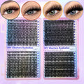 MJ 640pcs 30D/40D/50D/60D Individual Lashes Book Clusters Extensions False Eyelash DIY at Home Cluster Eyelash Extensions Makeup