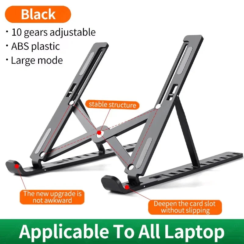 Laptop Stand Portable Foldable Notebook Bracket Adjustable Computer Monitor Holder For Macbook Air iPad Tablets Base Accessories
