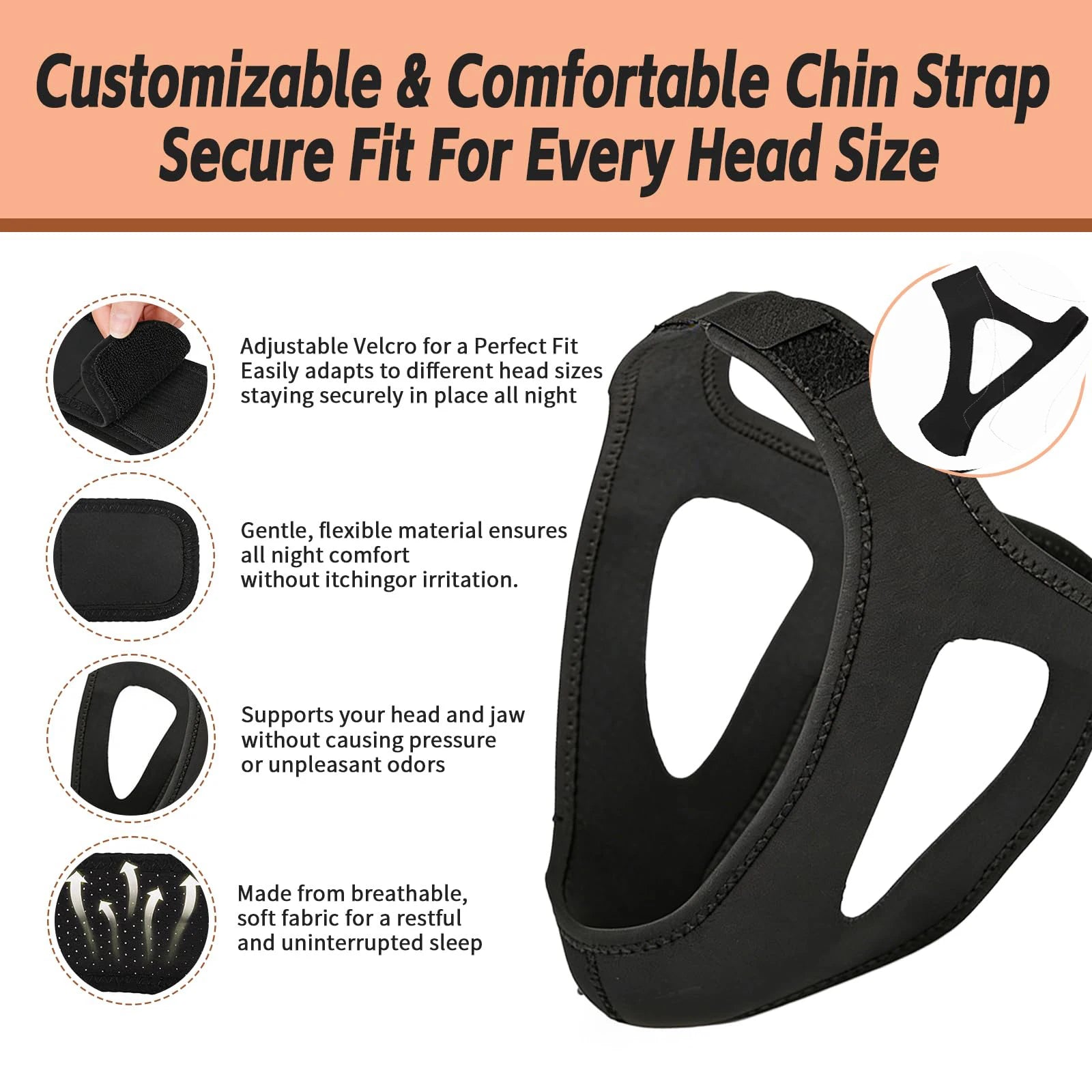 Anti-snoring Band Stop Snore Chin Strap Sleep Support Aid Tools Snoring Protection Jaw Belt Open Mouth Breathing Corrective Rest