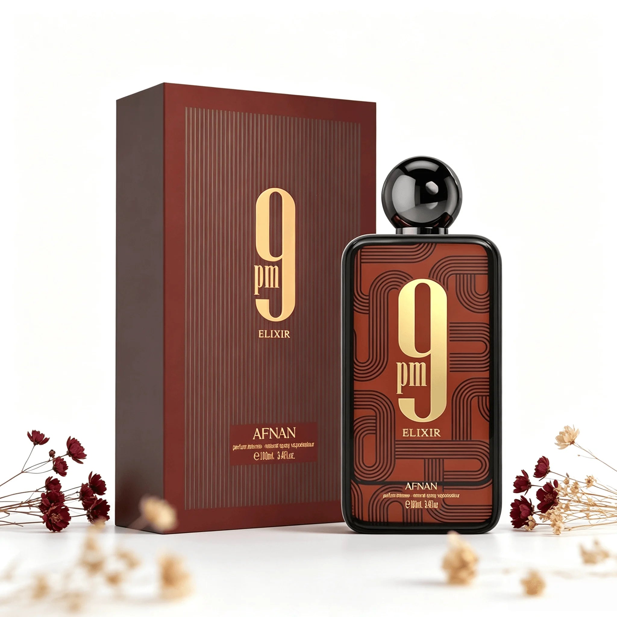 AFNAN 9 PM Elixir For Men Long Lasting Warm Oriental Woody Fragrance Male Perfume Spray With Gift Box
