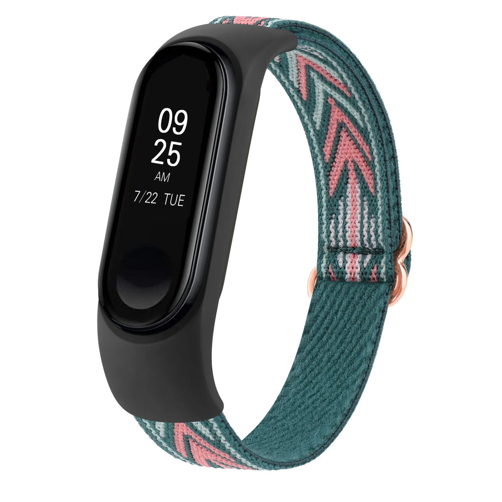 Elastic Nylon Strap For Xiaomi Mi Band 6 5 4 3 Band Adjustable Wristband Watchband For Xiaomi Mi Band 7 4 5 6 Strap Replacement