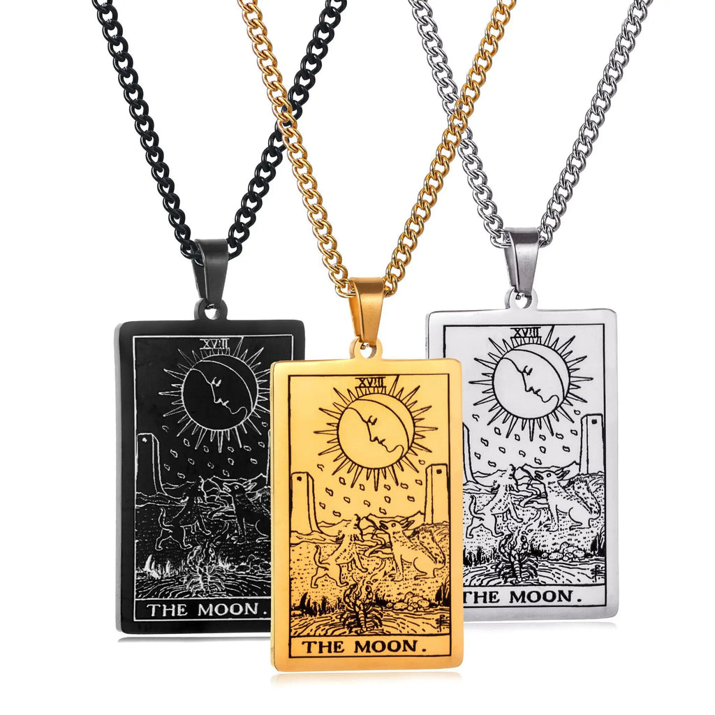 Chain Necklace Stainless Steel 22 Tarot Cards Necklace  Personality Pendant Neck Jewelry for Men/Woman Newest Design Wholesale