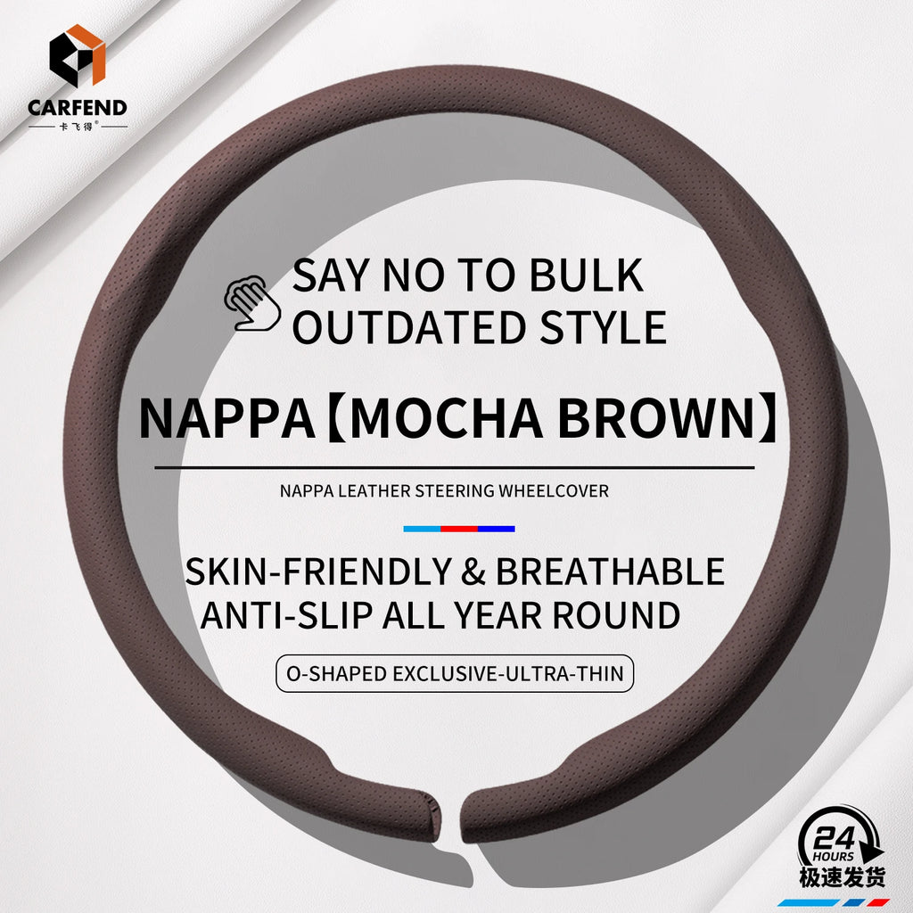 2026 New Ultra-Thin Car Steering Wheel Cover All-Season Universal  Anti-Slip Sweat-Absorbent Suede Nappa Automotive Interior