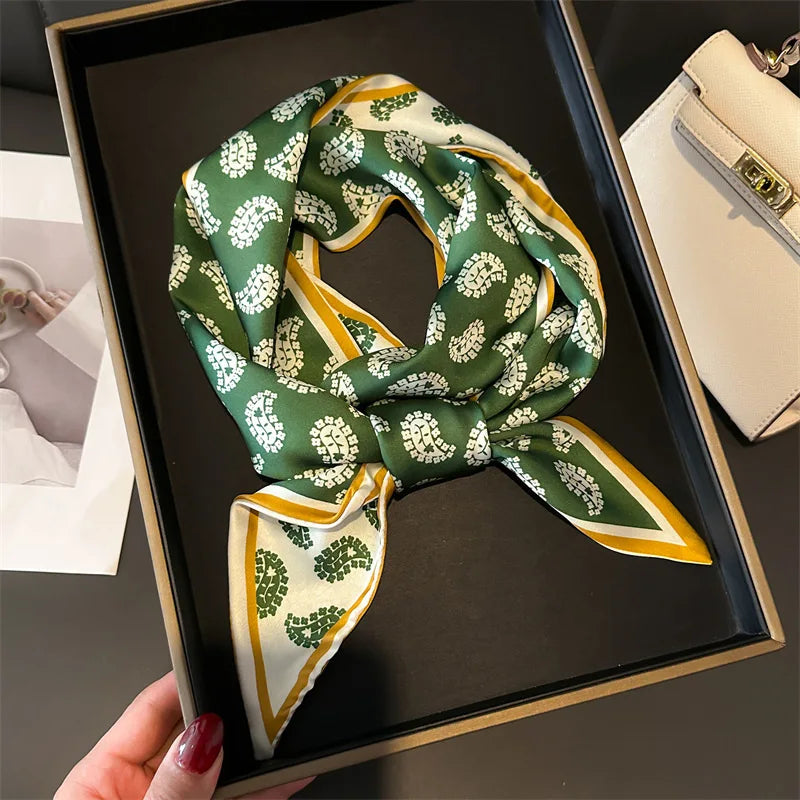 NEW Fashion Print Long Silk Scarf Graphic Ribbon For Women Soft Cozy Silk Scarf Versatile Neckerchief Length Luxury Headband