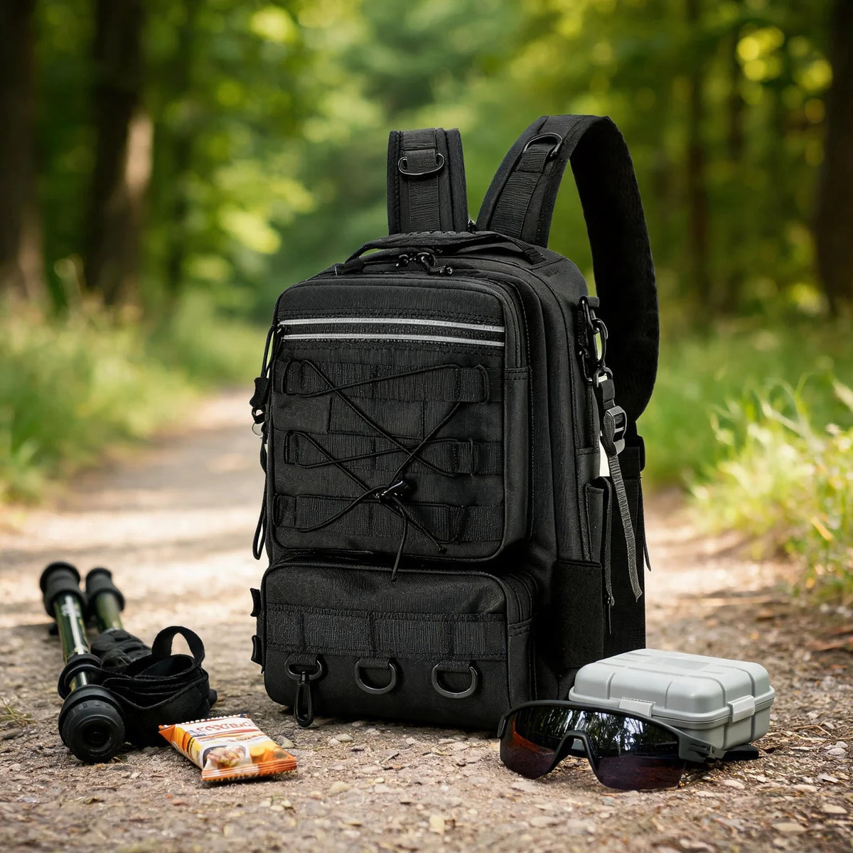 25L Lightweight Fishing Daypack Hiking Travel Backpack with Chest Strap, Ideal for Outdoor Adventures and Commuting
