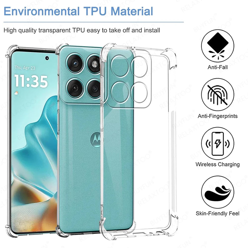 Clear Silicone Shockproof Cover Coque For Motorola Edge 60 Fusion Case Lens Protection Shell Moto Edge60 Pro 60Fusion 5G Fundas