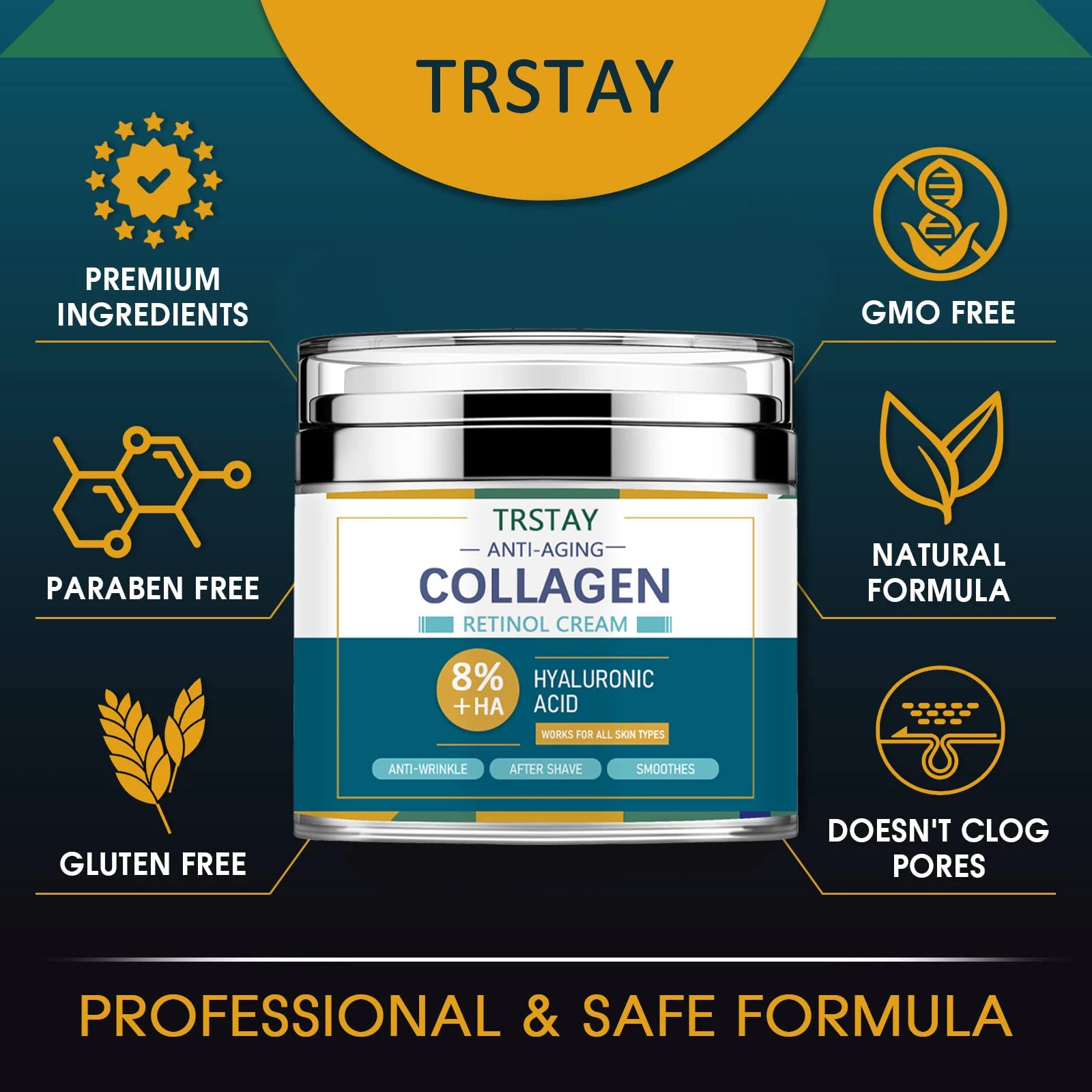 Mens Face Cream Moisturizer with 8% Hyaluronic Acid Collagen,one or two pumps is enough to dab on cheeks,forehead,and chin and g