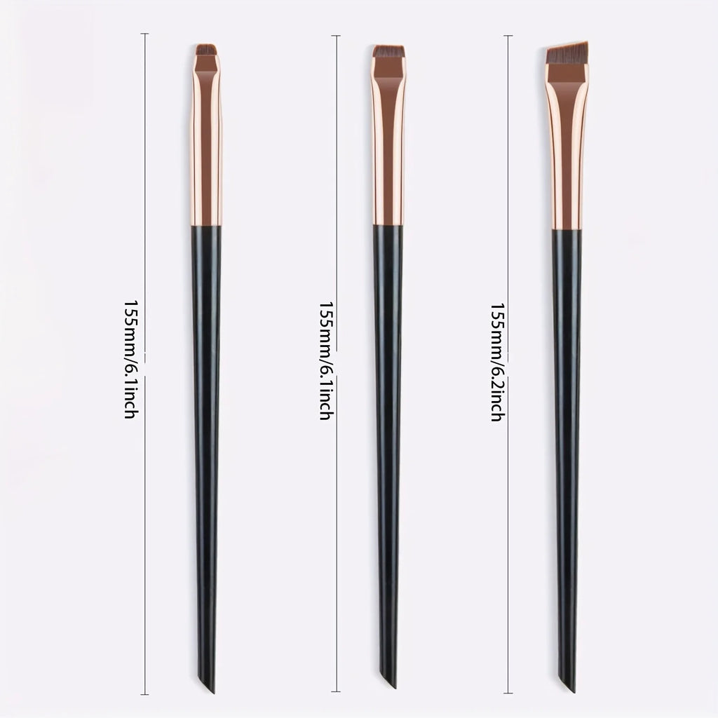 3pcs Makeup Brush Set, Blade Eyeliner Brush Fine Oblique Head Eyebrow Brush Outline Eyeliner Ultra-Thin Eye Shadow Brush Makeup