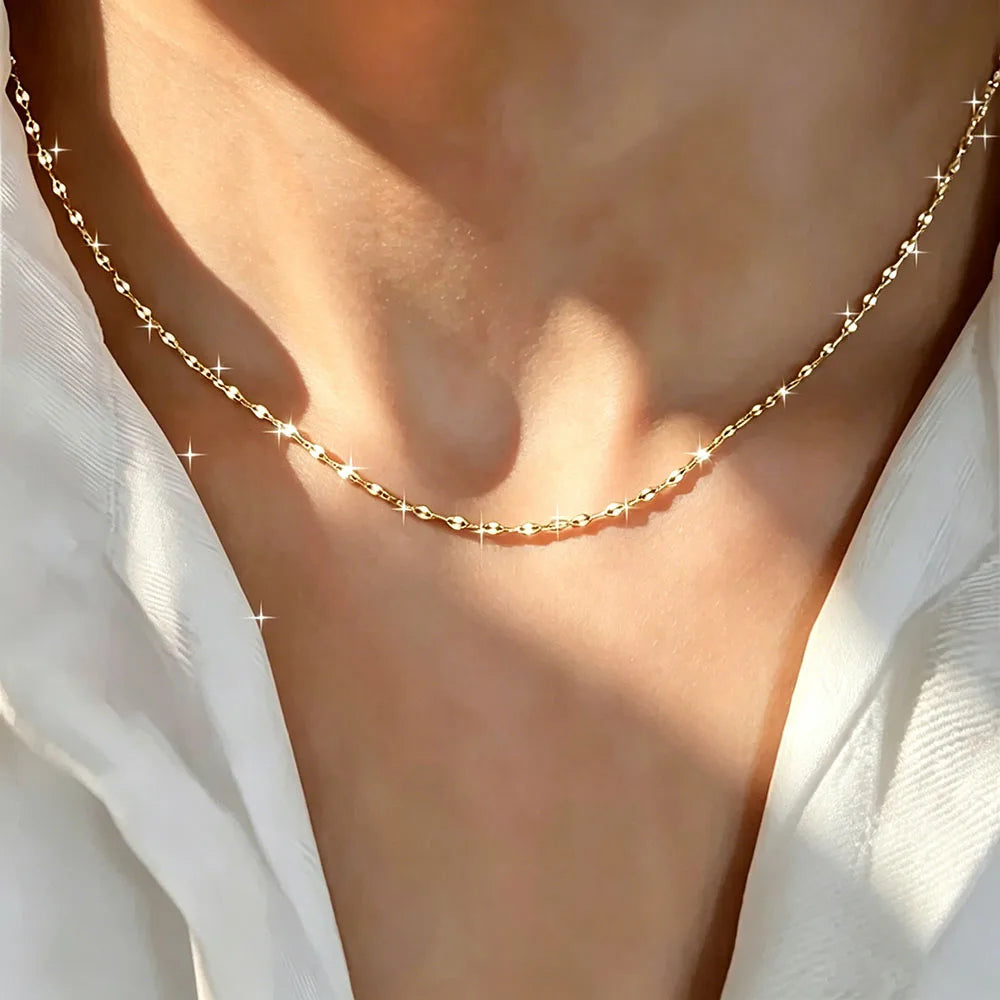 12Pcs Stainless Steel Women's Fashionable Lip Chain Necklace, Simple and Elegant, Waterproof and Fade-Resistant, Is an Exquisite Jewelry Gift for Your Loved Ones and Friends, Suitable for Daily Wear and Party Jewelry Pairing,