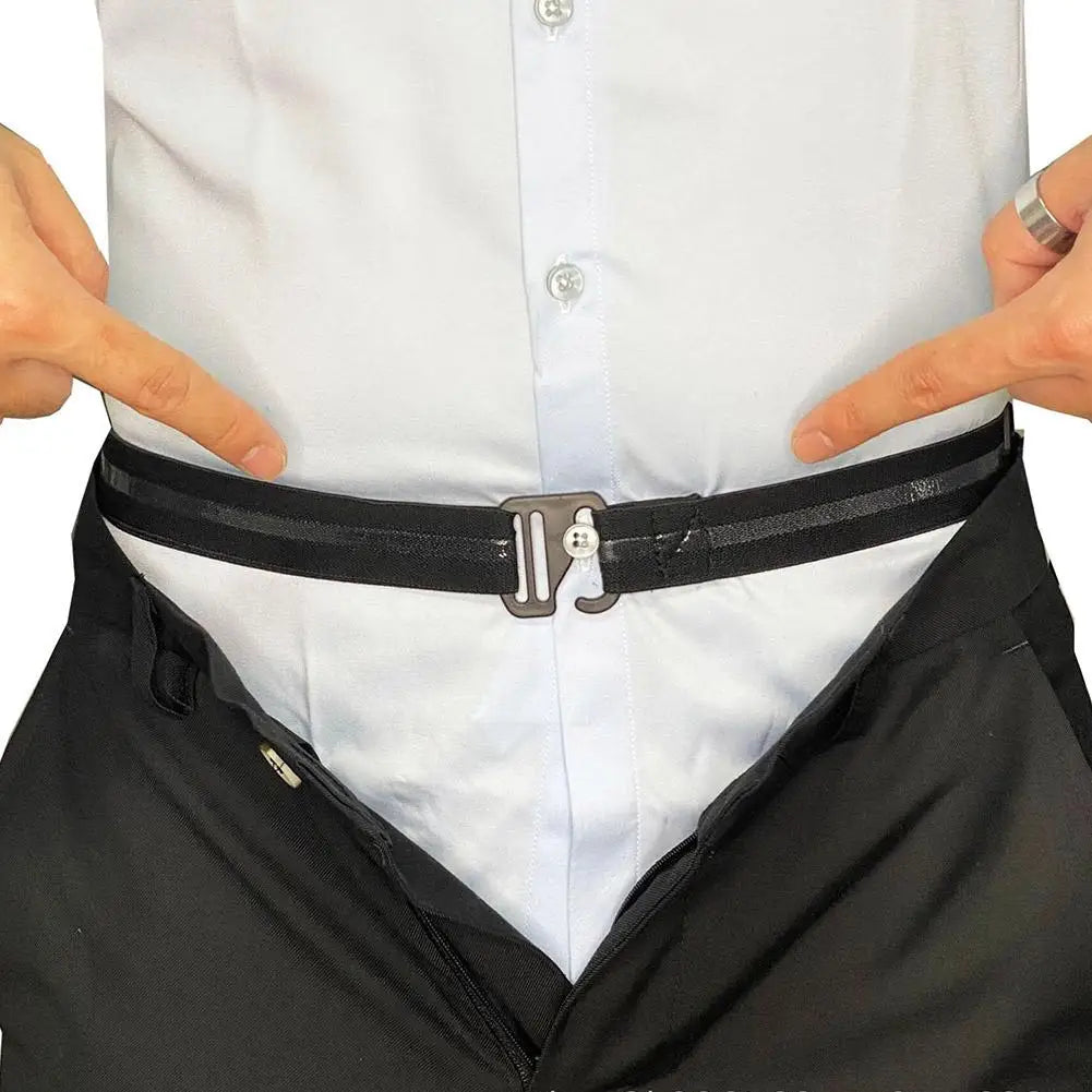 Men Women Shirt Stay Belt Imitation Nylon Black Non-slip Elastic Waistband Adjustable Tuck Straps Anti-wrinkle For Business F4v9