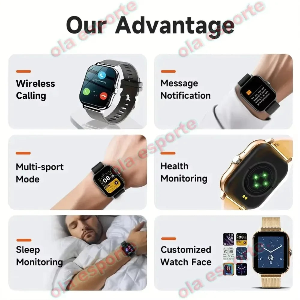 2026 New Multifunctional Smart Watch Men&Women Bluetooth Connected Phone Music Fitness Sports Bracelet Sleep Monitor Watch HT30