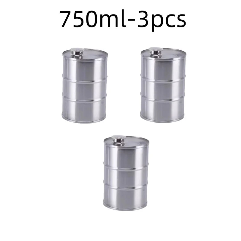 1Pc 25oz Water Bottle Drums Whisky  Portable Stainless Steel Hip Flask