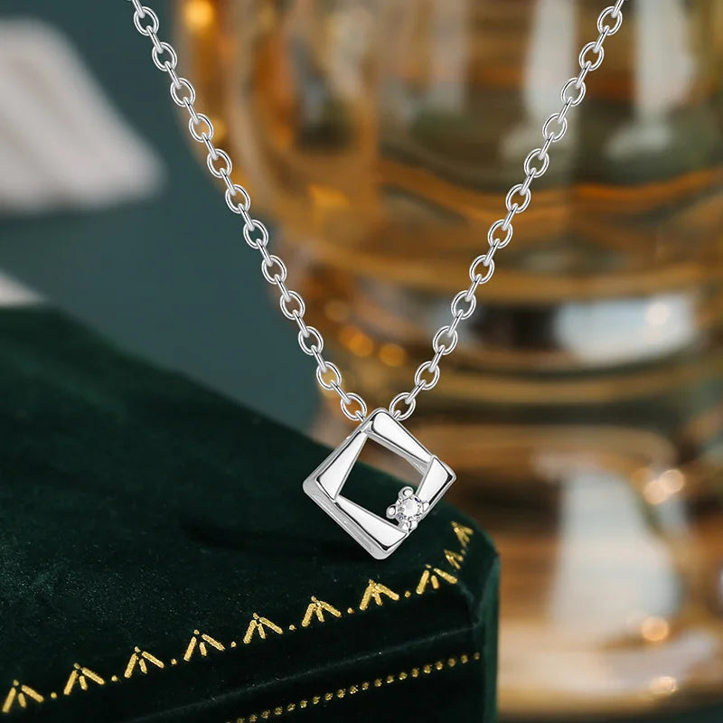 S925 Sterling Silver Necklaces For Women Simple Chain Fashion Minimalist Pendant Necklaces Adjustbale Necklace Birthday Gift