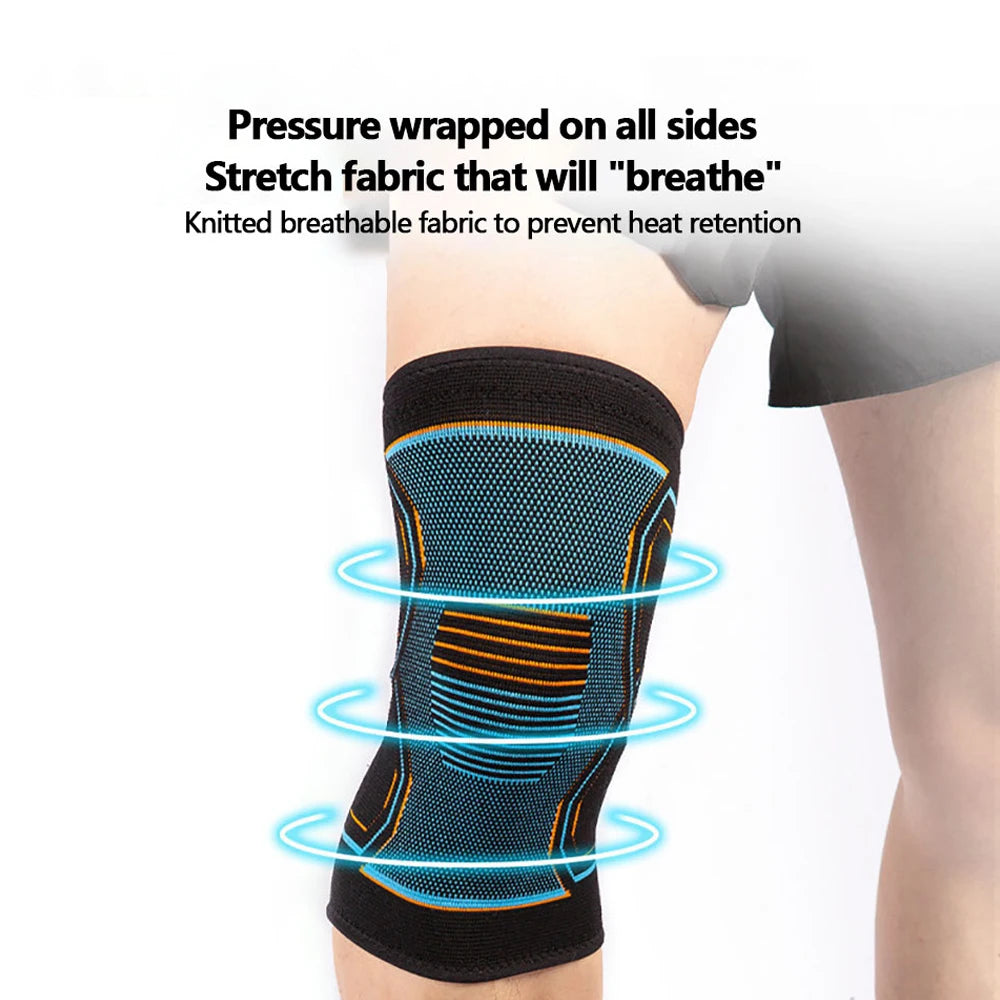 1PC Knitted Knee Guard,Anti-Slip Compression Knee Brace Support For Men Women,Collision Avoidance Compression Knee Pads Football