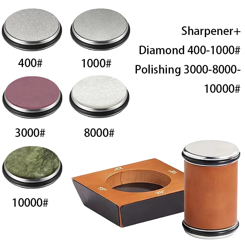 4 Angles Rolling Knife Sharpener Kit For Straight Edge Roller Knife Sharpening With Industry Diamonds Whetstone Chef Knife Set