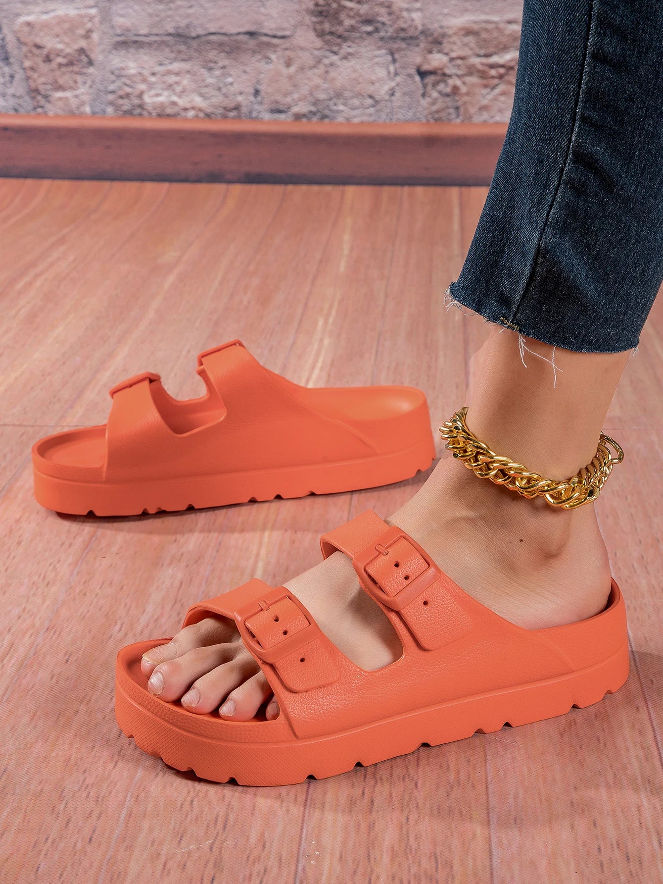 Summer Women Slipper Outdoor Beach Sandals EVA Platform flip flops For House Slides buckle Soft Thick Sole Sandals