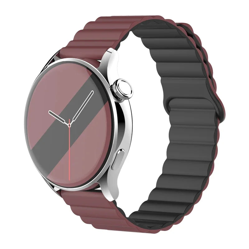 20mm 22mm Magnetic Loop band For Samsung Galaxy watch 6/5 pro/4/Classic/active 2 Silicone link bracelet huawei GT 2-2e 3-4 strap