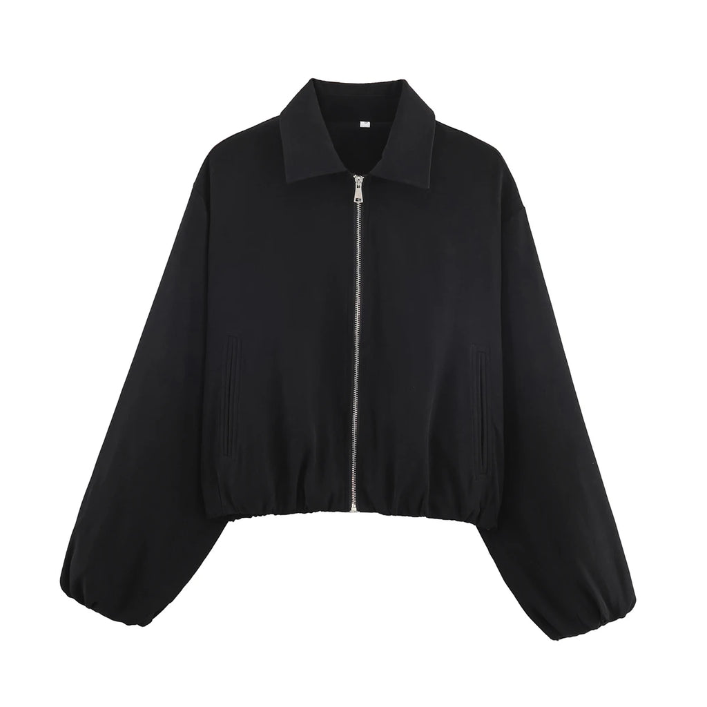 SLTNX Women's Bomber Jacket Zip Puffed Varsity Jackets for Women Cropped Demi-season Jacket for Women Coats New Outerwears