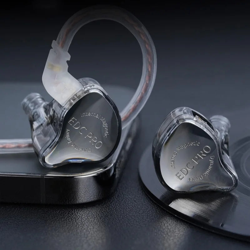 KZ EDC PRO High-Sensitivity Large Dynamic Earphone  Silver Plated Cable \ OFC Flat Cable Optional