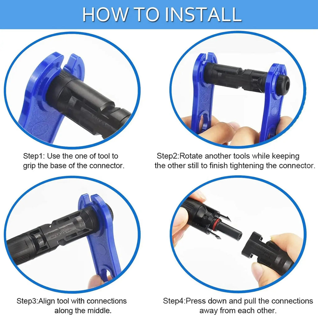5pairs Solar Panel Connectors IP67 Waterproof Solar Cable Connectors 1000V 30A Male/Female Plug with 2PCS Spanners