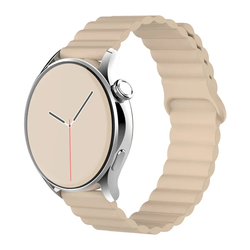 20mm 22mm Magnetic Loop band For Samsung Galaxy watch 6/5 pro/4/Classic/active 2 Silicone link bracelet huawei GT 2-2e 3-4 strap
