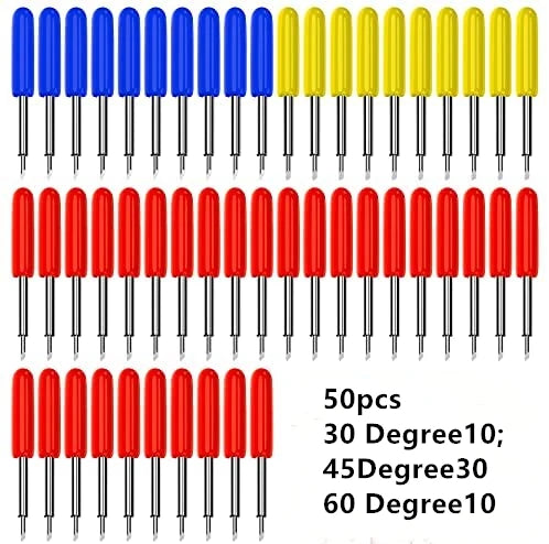 30/45/60 Degrees Replacement Blades For Roland Cricut Plotter Blade Knife Cutter Blades For Power Tools Cutting Plotter 50PCS